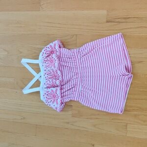 Hanna Andersson Pink Striped Flowered Jumper
